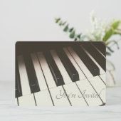 Black & White Piano Keys Kaart (Staand voorkant)