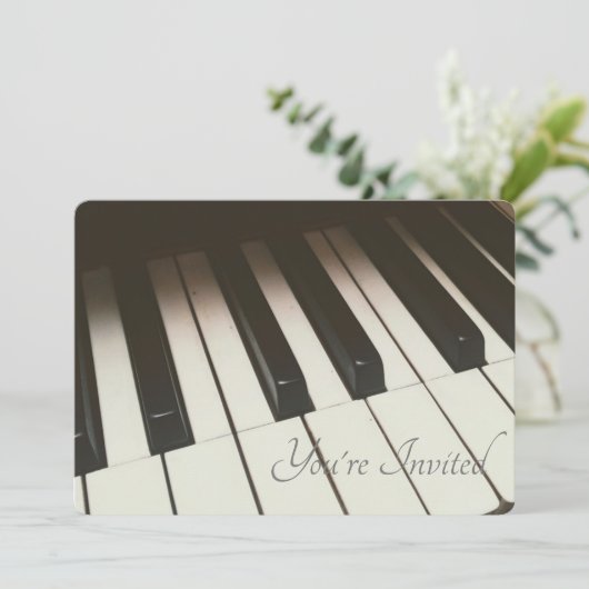 Black & White Piano Keys Kaart (Staand voorkant)