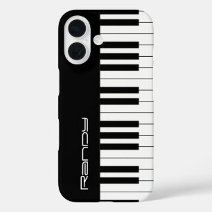 Black & White Piano Keys   Muziekgeschenken iPhone 16 Hoesje