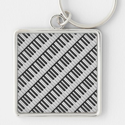 Black & White Piano Keys Sleutelhanger (Voorkant)