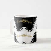 Black White Piano Muzieknoten Mok (Voorkant links)