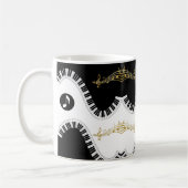 Black White Piano Muzieknoten Mok (Links)