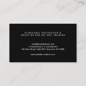 Black & White Pickleball Coaching Personal Trainer Visitekaartje (Achterkant)