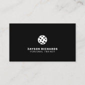 Black & White Pickleball Coaching Personal Trainer Visitekaartje (Voorkant)