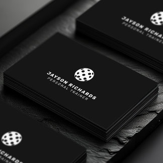 Black & White Pickleball Coaching Personal Trainer Visitekaartje