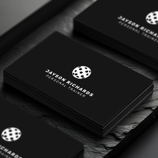 Black & White Pickleball Coaching Personal Trainer Visitekaartje