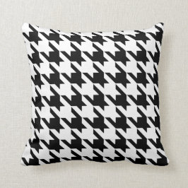 Black White Pied De Poule Houndstooth Kussen