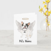 Black White Pied Frenchie Sympathie Memorial Kaart (Gele Bloem)