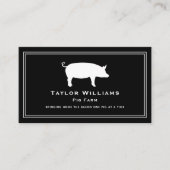 Black White Pig Boerderij Animal Hog Farming Farme Visitekaartje (Voorkant)