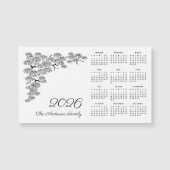 Black White Pine Branch Botanical Calendar 2026 (Voorkant)