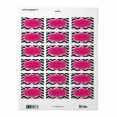 Black White Pink Chevron Custom Etiket (Full Sheet)