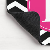 Black White Pink Chevron Custom Muismat (Hoek)