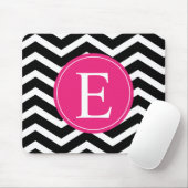 Black White Pink Chevron Custom Muismat (Met muis)