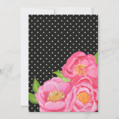 Black & White Pink Floral Baby shower Uitnodiging (Achterkant)