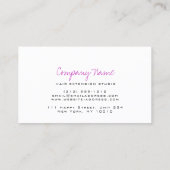 Black White Pink Makeup Artist Lashes Extension Afsprakenkaartje (Achterkant)