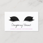 Black White Pink Makeup Artist Lashes Extension Afsprakenkaartje (Voorkant)