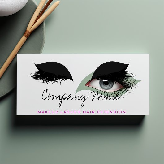 Black White Pink Makeup Artist Lashes Extension Afsprakenkaartje