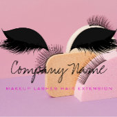 Black White Pink Makeup Artist Lashes Extension Afsprakenkaartje