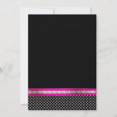 Black White Pink Polka Dot Afstuderen Invitation Kaart (Achterkant)