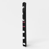 Black White Pink Polka Dots Monogram Case-Mate iPhone Case (Achterkant/links)