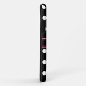 Black White Pink Polka Dots Monogram Case-Mate iPhone Case (Achterkant/rechts)