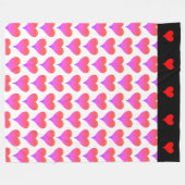 Black White Pink Purple Red Hearts Pattern Fleece Deken (Voorkant (Horizontaal))