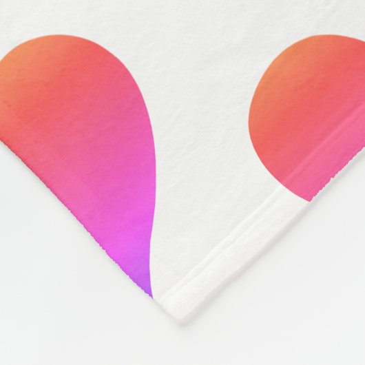 Black White Pink Purple Red Hearts Pattern Fleece Deken (Hoek)