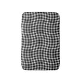 Black White Plaid Checker Seamless Pattern Badmat (Voorkant Verticaal)