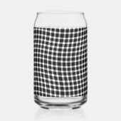 Black White Plaid Checker Seamless Pattern Blikvorm Glas (Voorkant)