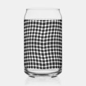 Black White Plaid Checker Seamless Pattern Blikvorm Glas (Rechts)