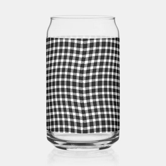 Black White Plaid Checker Seamless Pattern Blikvorm Glas (Rechts)