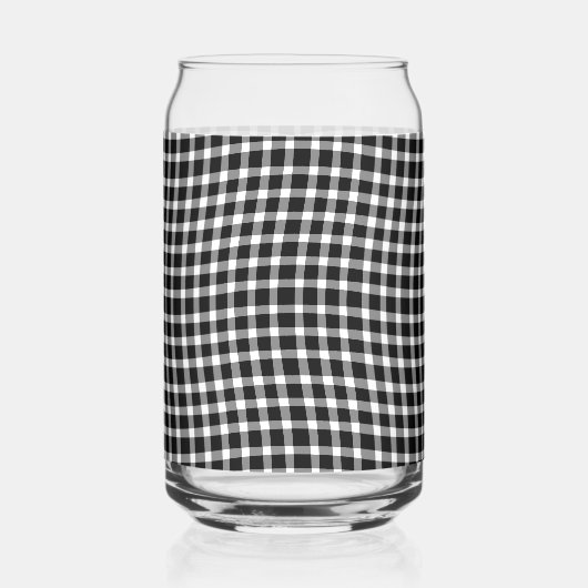 Black White Plaid Checker Seamless Pattern Blikvorm Glas (Links)