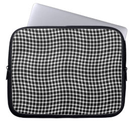 Black White Plaid Checker Seamless Pattern Laptop Sleeve