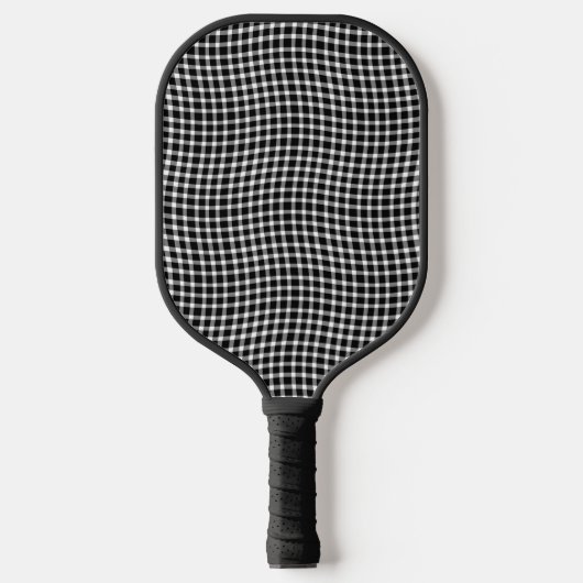 Black White Plaid Checker Seamless Pattern Pickleball Paddle (Voorkant)
