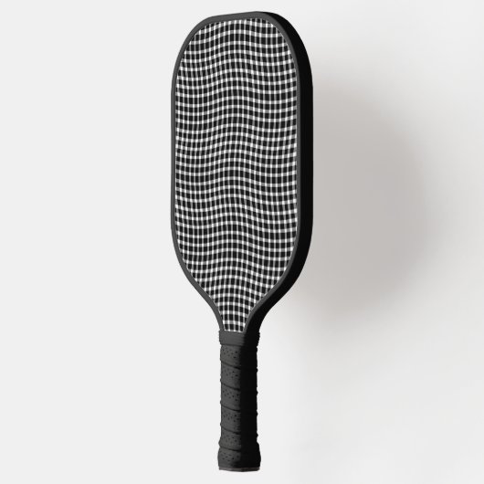 Black White Plaid Checker Seamless Pattern Pickleball Paddle (Links)