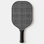 Black White Plaid Checker Seamless Pattern Pickleball Paddle (Achterkant)