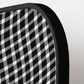 Black White Plaid Checker Seamless Pattern Pickleball Paddle (Links Detail)
