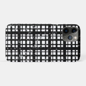 Black & White Plaid with Paint Splatter Crew Socks Case-Mate iPhone Case (Achterkant (horizontaal))