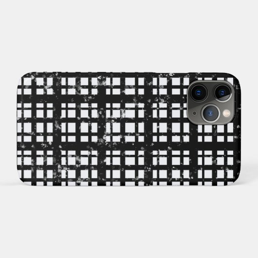 Black & White Plaid with Paint Splatter Crew Socks Case-Mate iPhone Case (Achterkant (horizontaal))