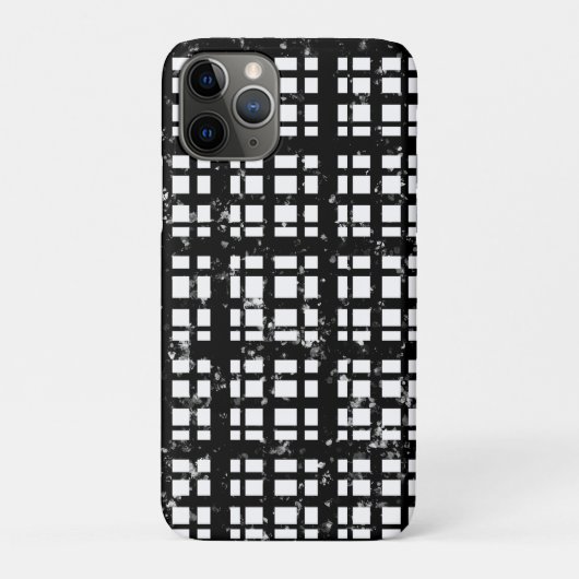 Black & White Plaid with Paint Splatter Crew Socks Case-Mate iPhone Case (Achterkant)
