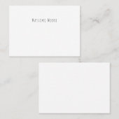 Black White Plain Elegant Casual Own Name Contactkaartje (Voorkant / Achterkant)