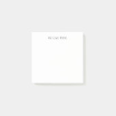 Black White Plain Elegant Casual Own Name Post-it® Notes (Voorkant)