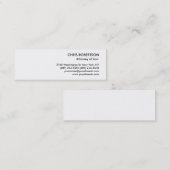 Black White Plain Skinny Slim Size-Visitekaartje Mini Visitekaartje (Voorkant / Achterkant)