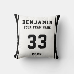 Black White Player Name Number Team Sports Kinder Kussen