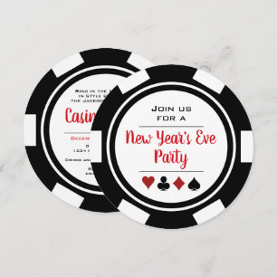 Black White Poker Chip Casino, avond nieuwjaarsdag Kaart