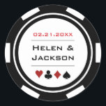 Black White Poker Chip Casino Wedding Ronde Sticker<br><div class="desc">trouwen in Las Vegas of een andere leuke casino stad? Of een casino met de bruiloft? Deze witte en zwarte stickers zouden een perfecte aanvulling zijn op de gunsten van je gast of hun uitnodigingen verzegelen. Pas je ontwerp aan met je namen in het midden, een trouwdatum, dank je, enz....</div>
