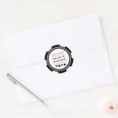 Black White Poker Chip Casino Wedding Ronde Sticker (Envelop)