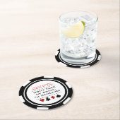 Black White Poker Chip Dansant Drink Wedding Ronde Kartonnen Onderzetter (Insitu)