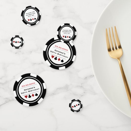 Black White Poker Chip Las Vegas Wedding Confetti (Groep)