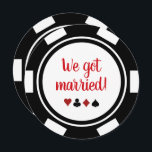Black White Poker Chip Wedding Elopement Announce Kaart<br><div class="desc">Verraadd je vrienden en familie door ze deze zwarte en witte pokerspaanders te sturen,  trouwfeestjes en/of feestuitnodigingen. Ze wachten vol ongeduld om bij je te zijn op deze leuke receptie.</div>